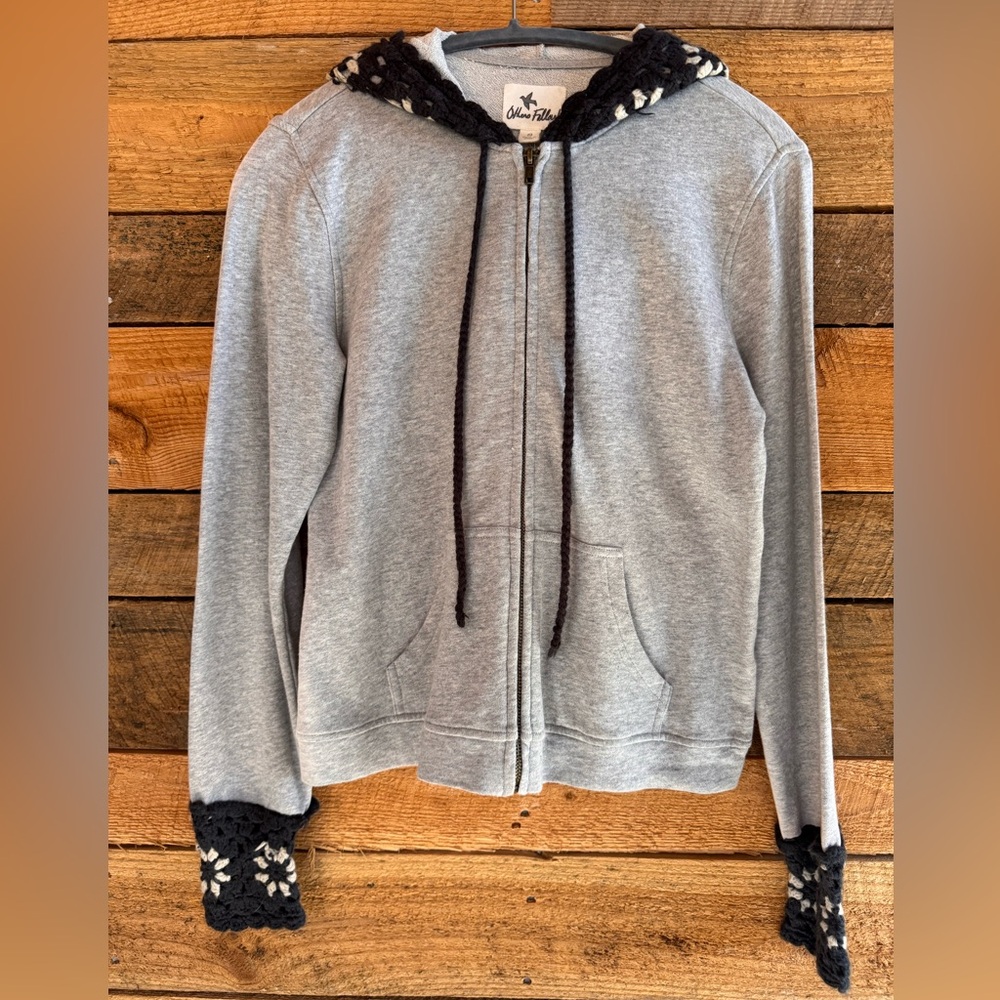 Others Follow Grey Zip up Hoodie Size S NWT